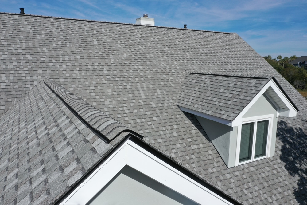 Brand new GAF architectural shingles installed by Summit Peak Roofing